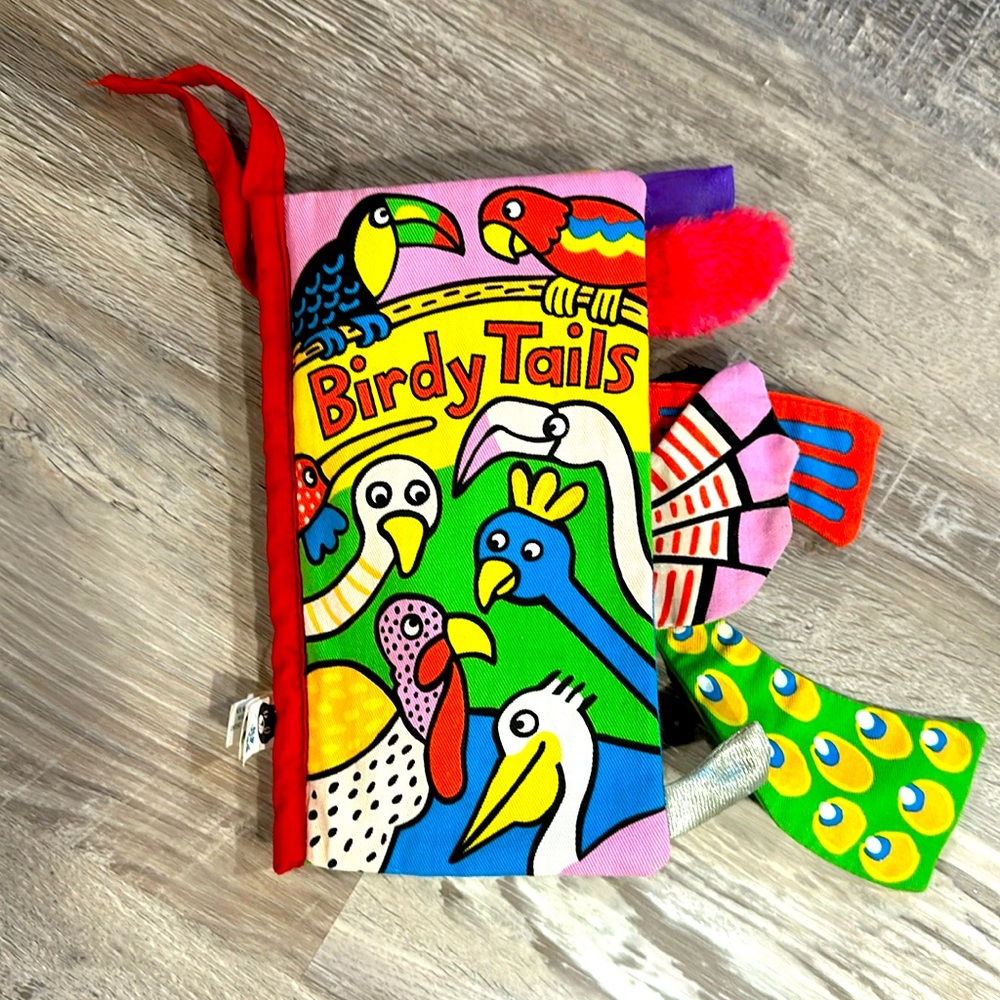Jellycat Birdy Tails Soft Activity Book in Bright Multicolor